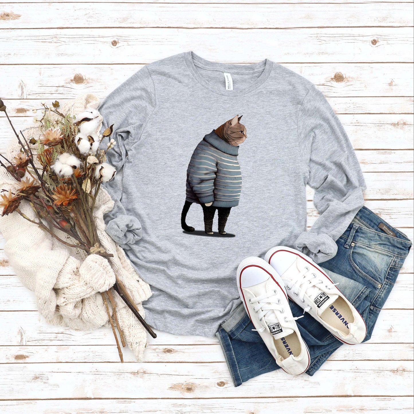 Fat Gray Cat Sweater
