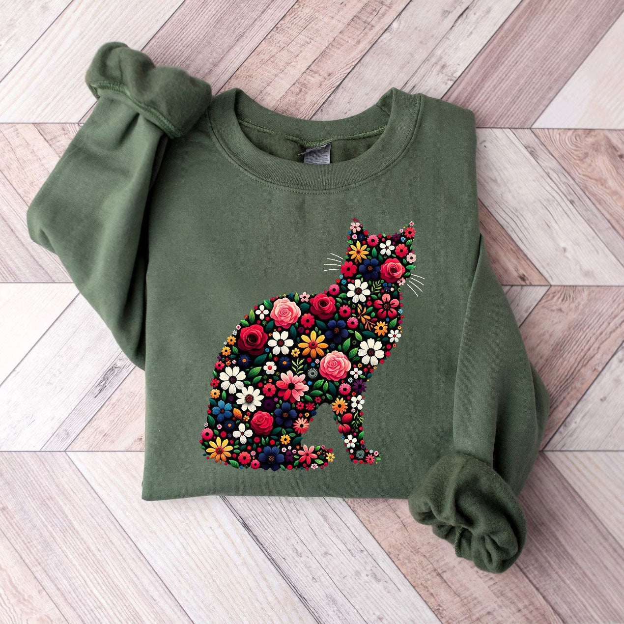 Elegant Floral Cat Sweater