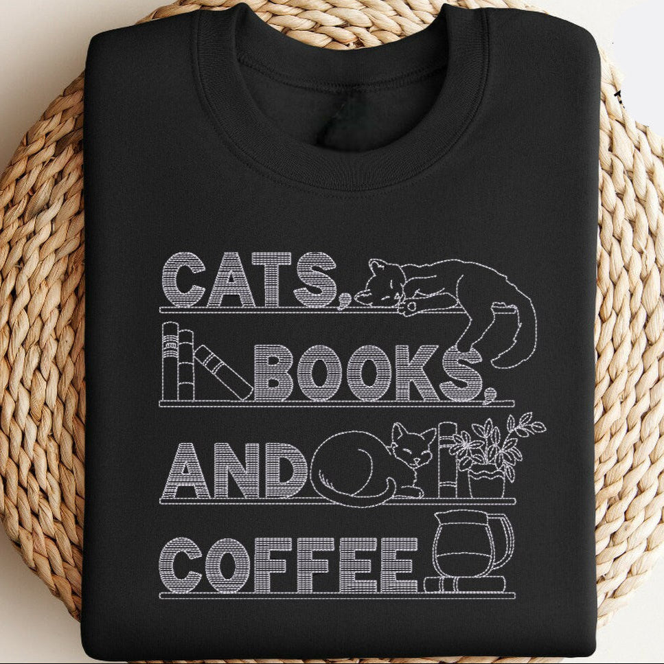 Cats & Books Sweater V9