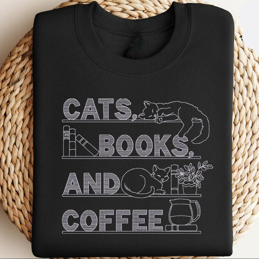 Cats & Books Sweater V9