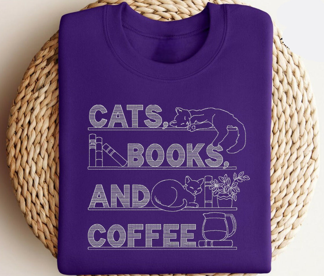 Cats & Books Sweater V9