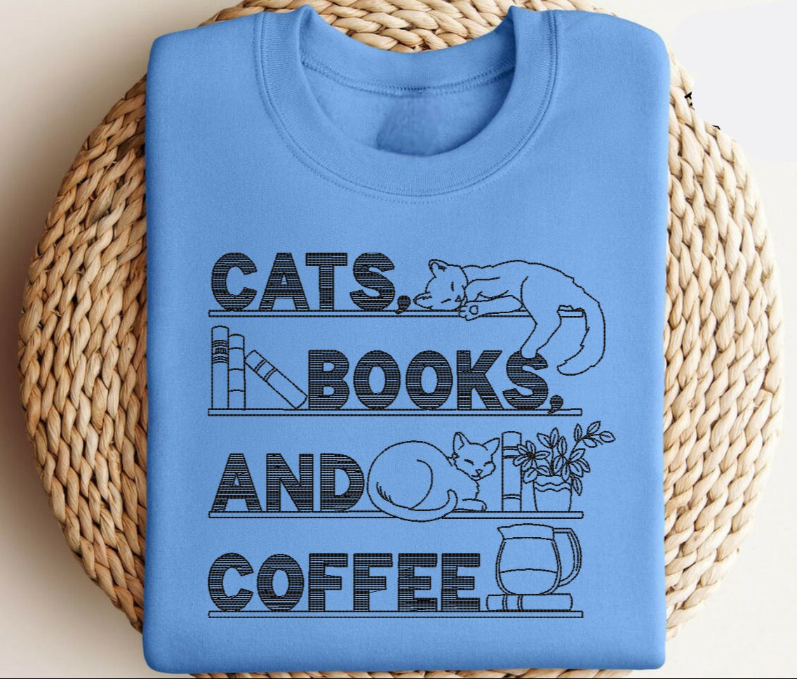 Cats & Books Sweater V9