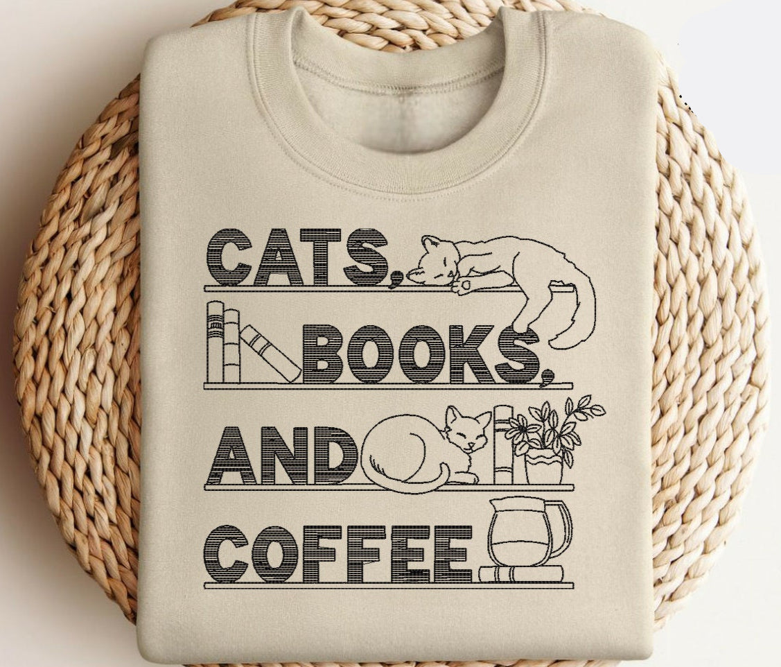 Cats & Books Sweater V9