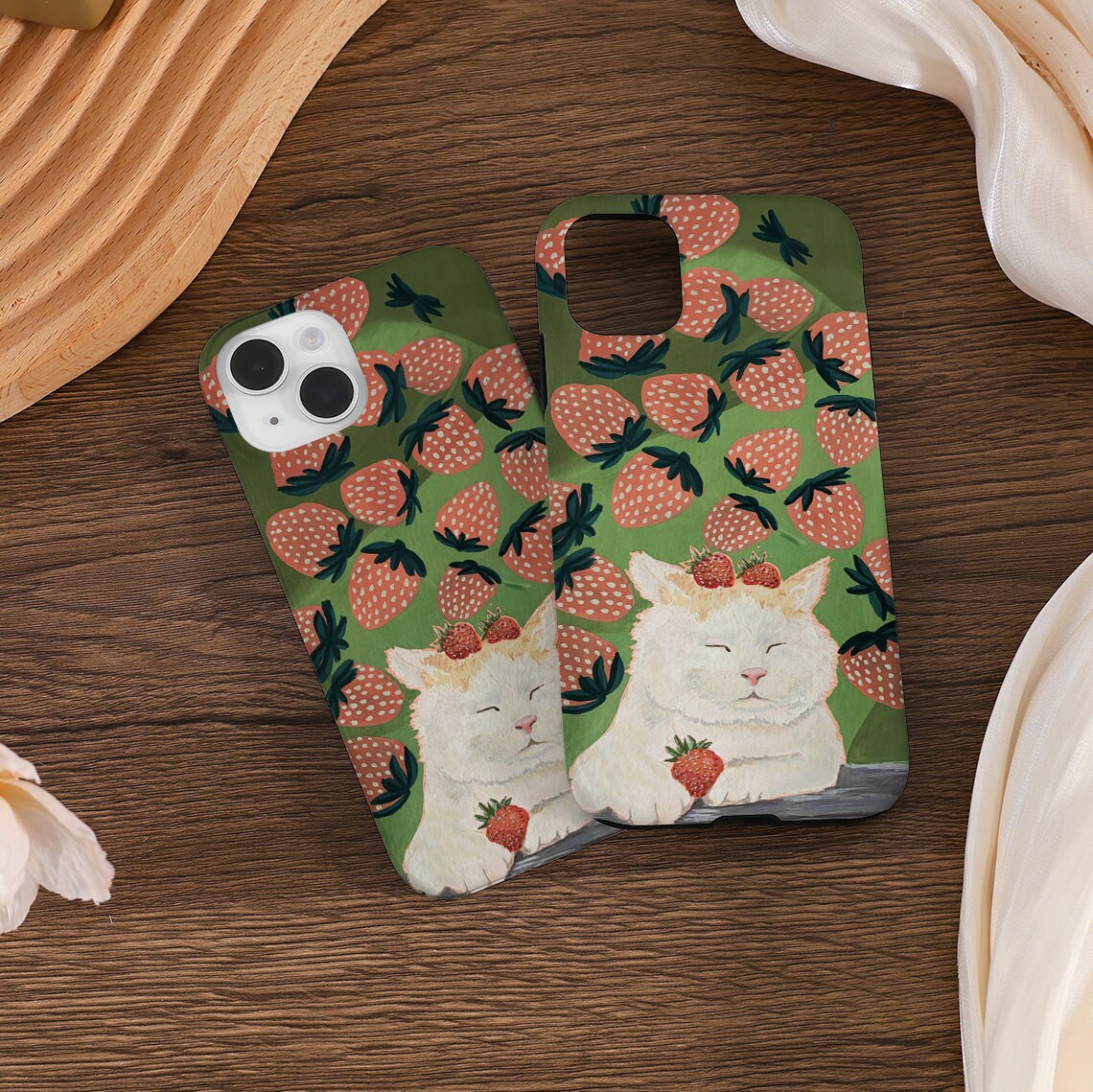 Cat Strawberry Phone Case