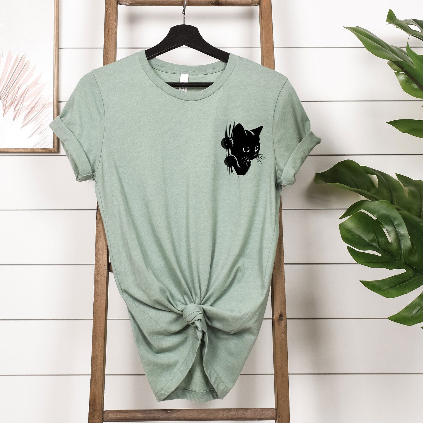 Black Cat Peeking Tee