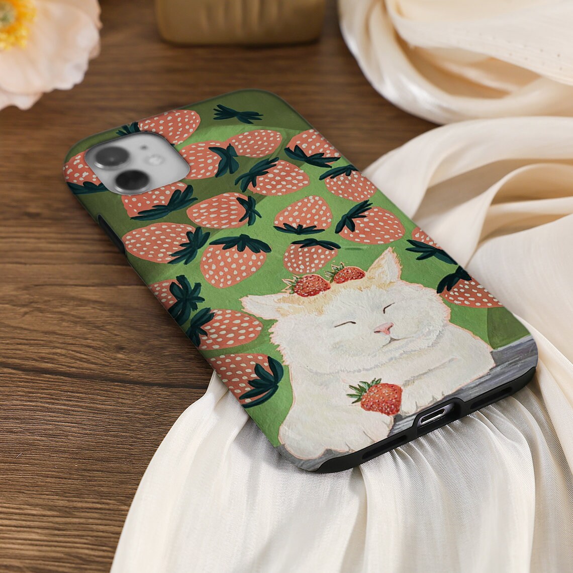 Cat Strawberry Phone Case