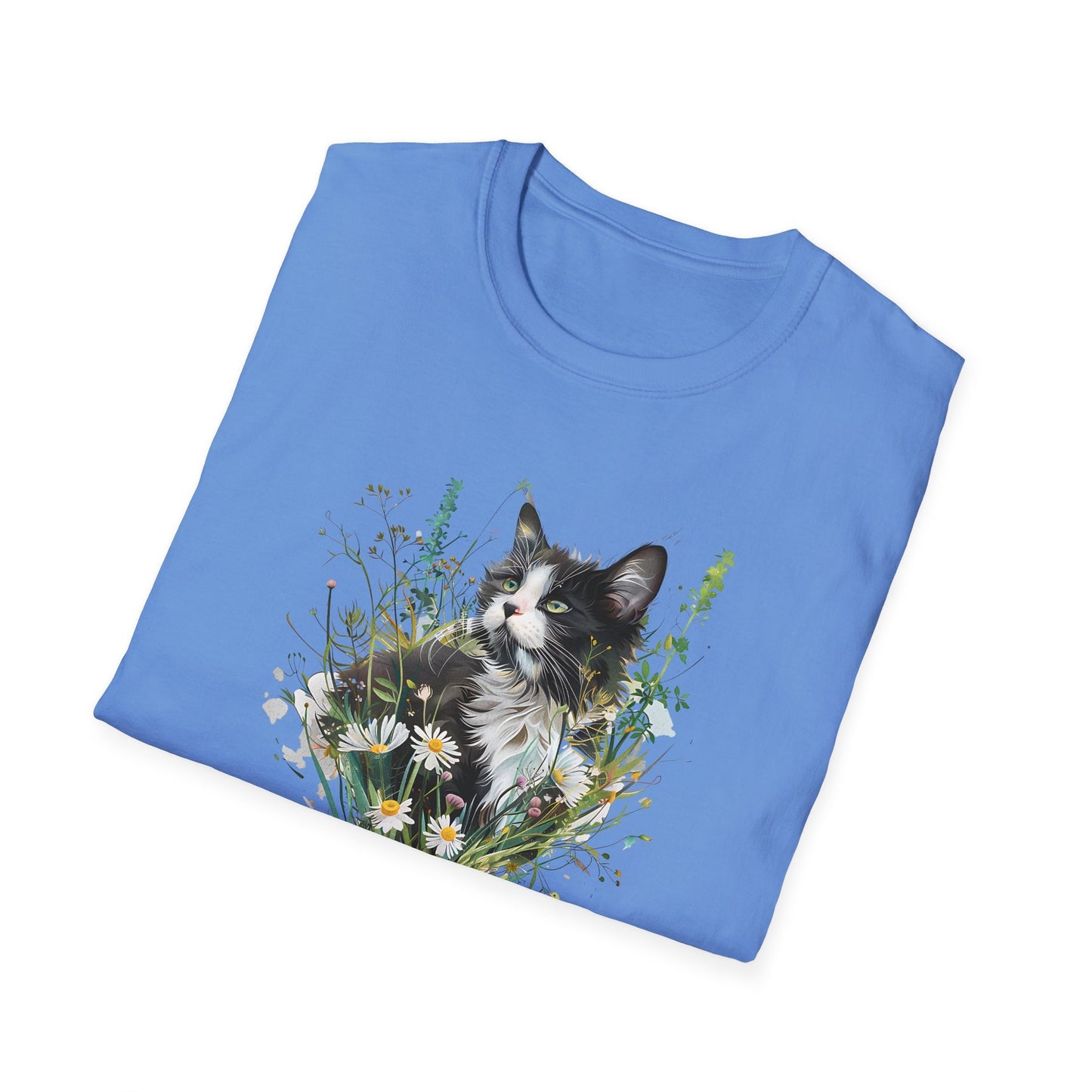 Summer Meadow Tuxedo Cat T-Shirt