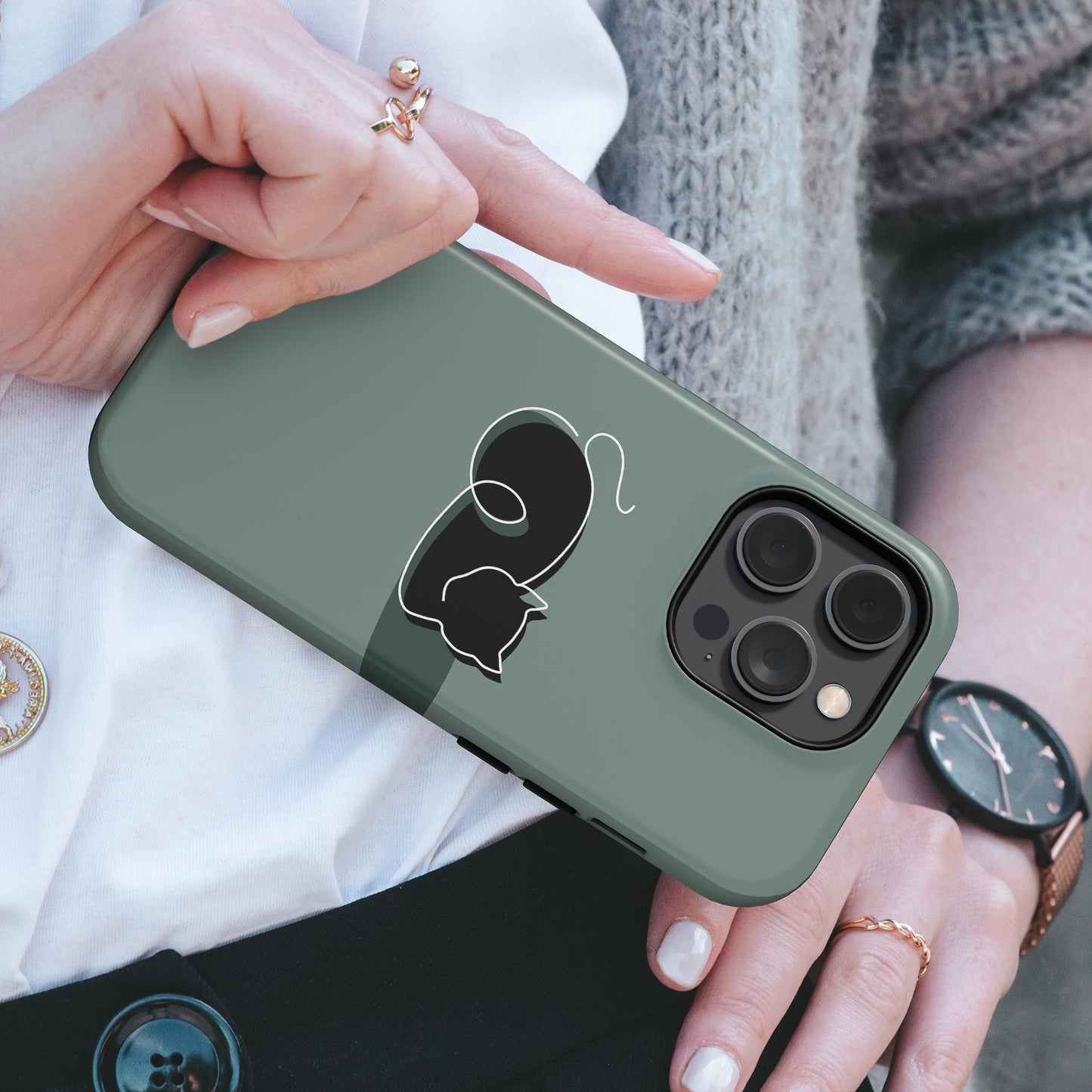 Cat Outline Phone Case