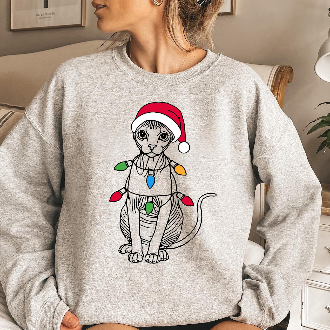 Sphynx Cat Christmas Sweater V2