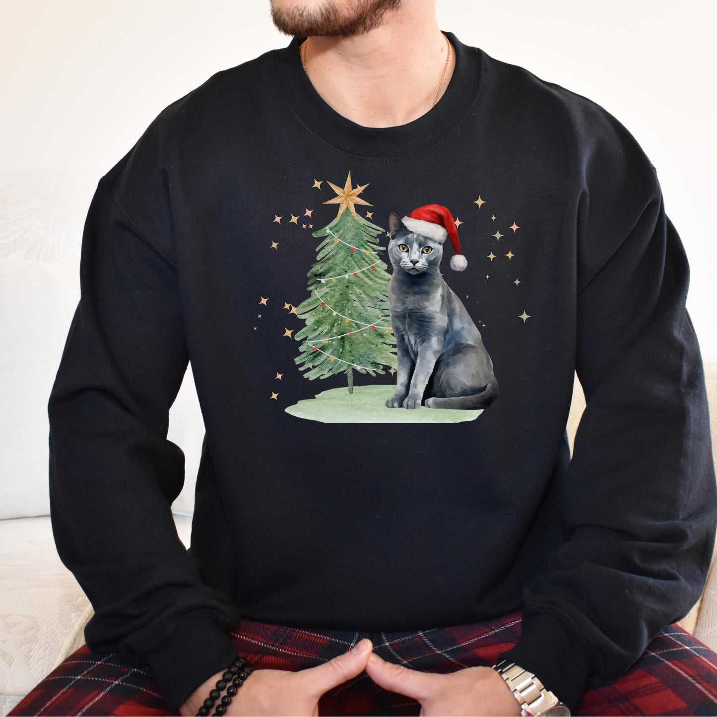 Russian Blue Cat Sweater