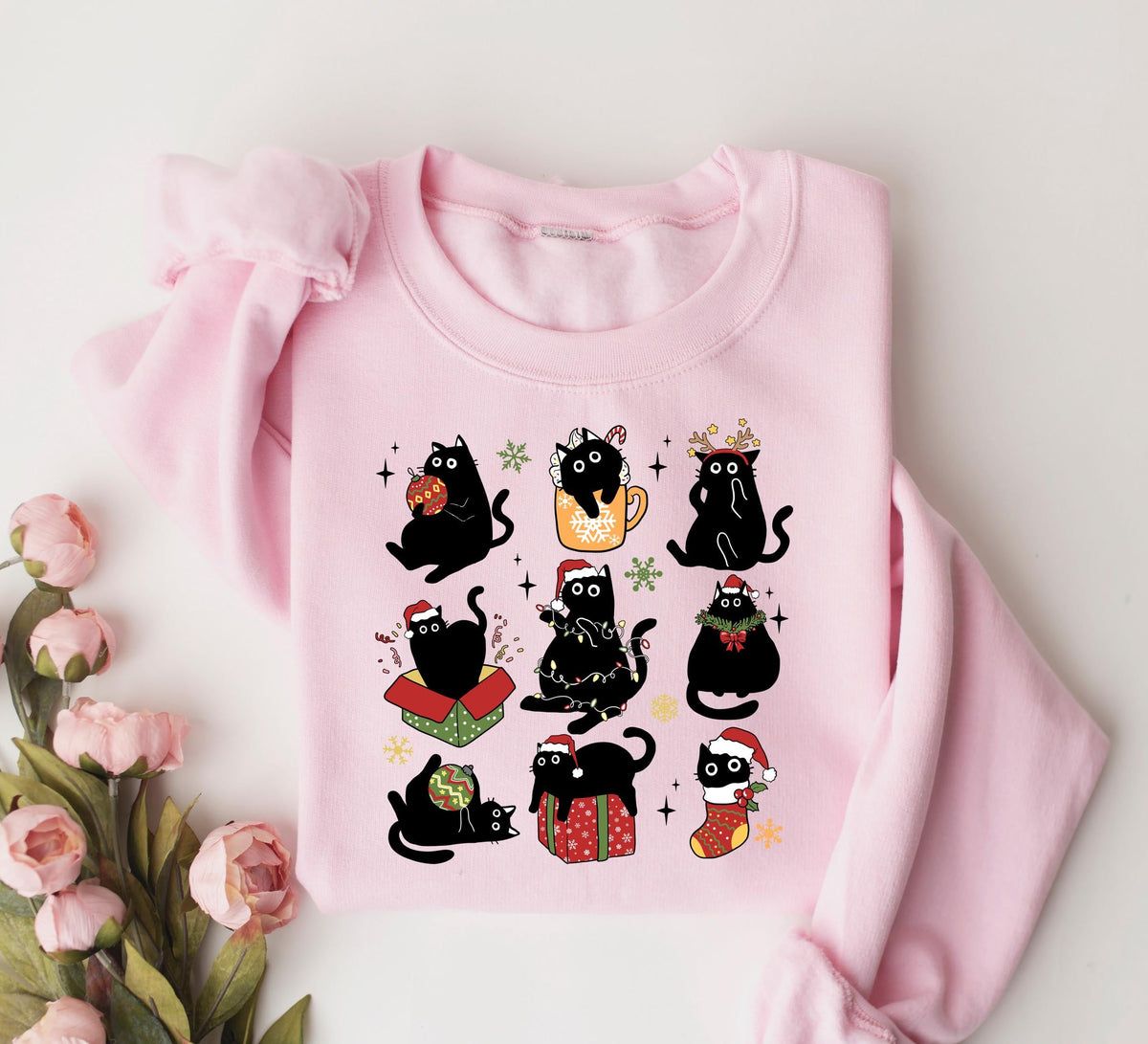 Christmas Black Cat Sweatshirt V14
