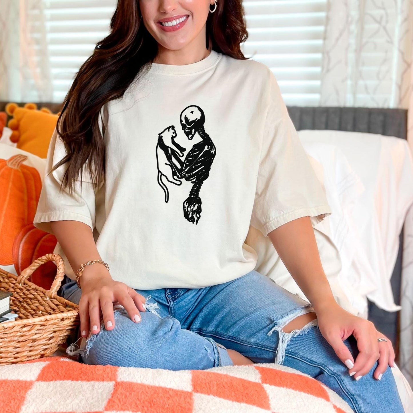 Skeleton And Cat Shirt