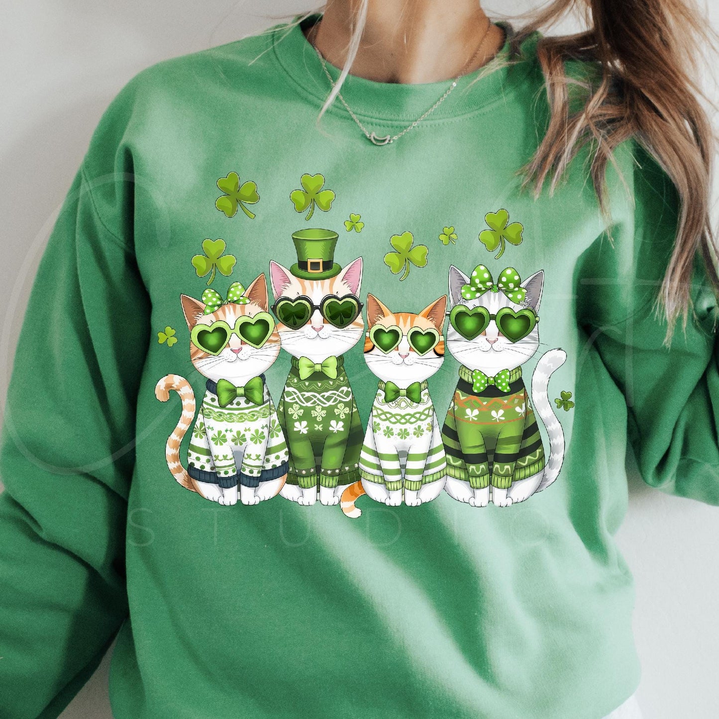 St Patrick's Day Cat Sweater V2