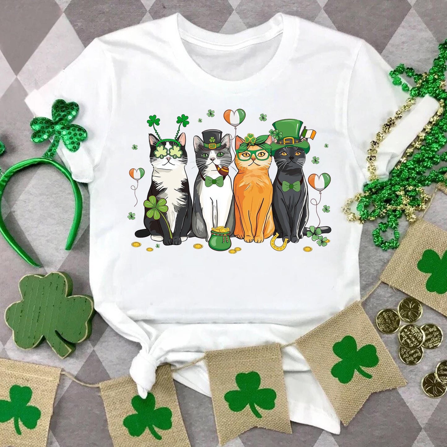 St Patrick's Day Cat Tee V2