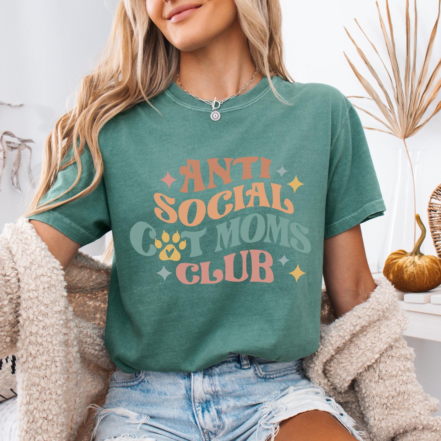 Anti Social Cat Mom Club Tee New V2