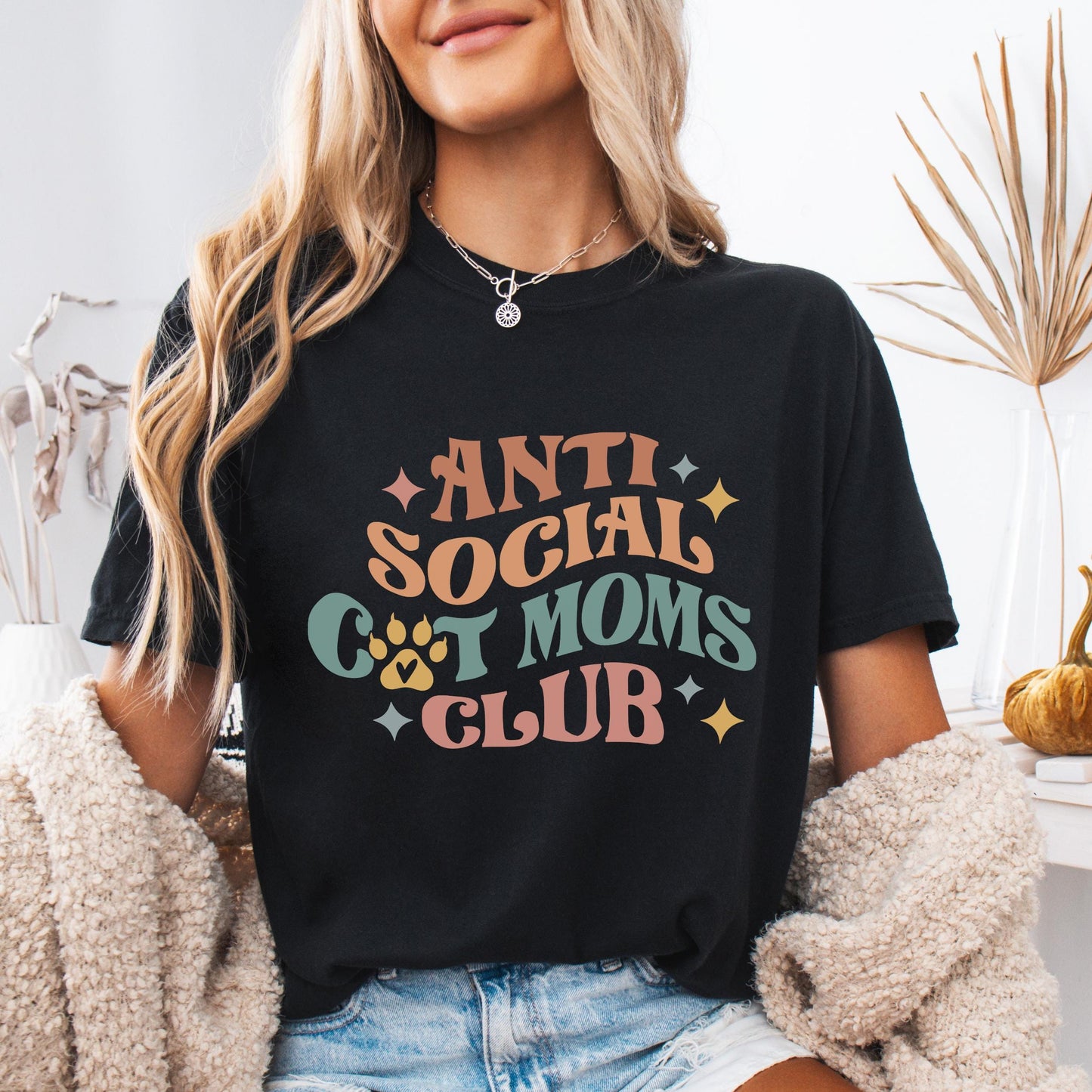 Anti Social Cat Mom Club Tee New V2