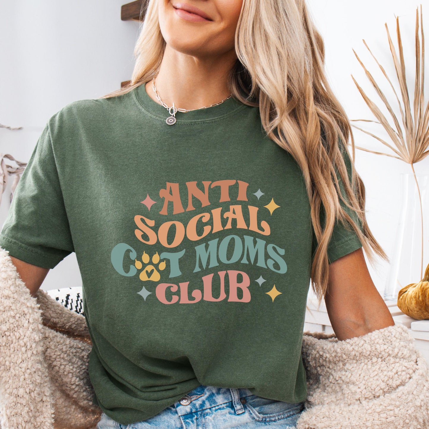 Anti Social Cat Mom Club Tee New V2