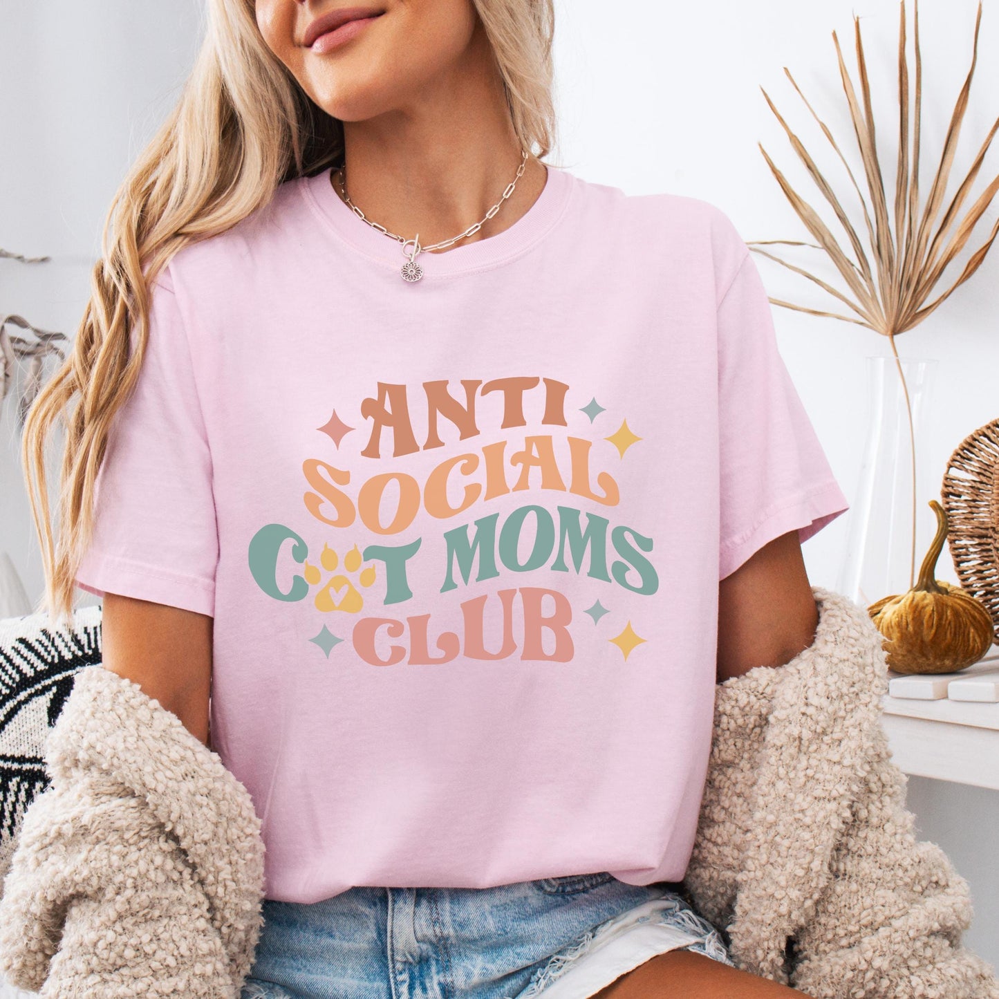 Anti Social Cat Mom Club Tee New V2