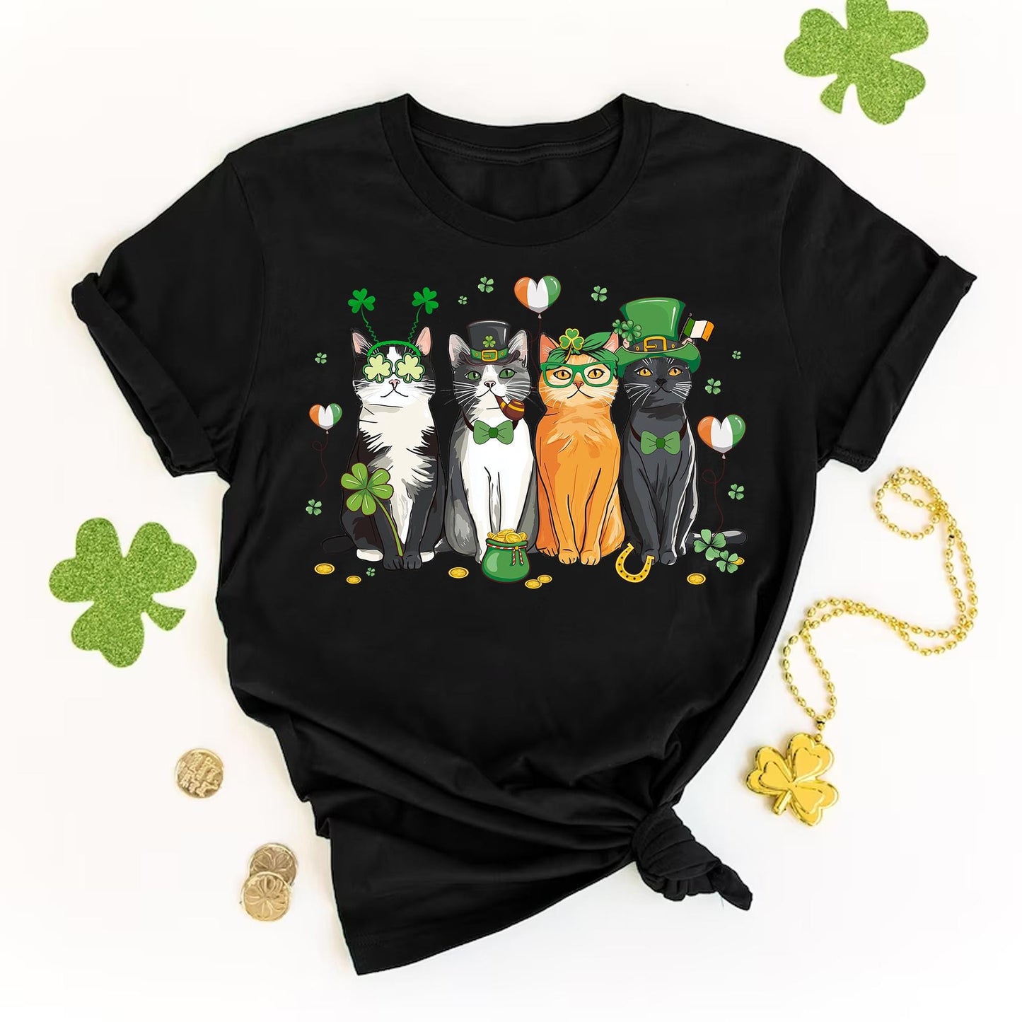 St Patrick's Day Cat Tee V2