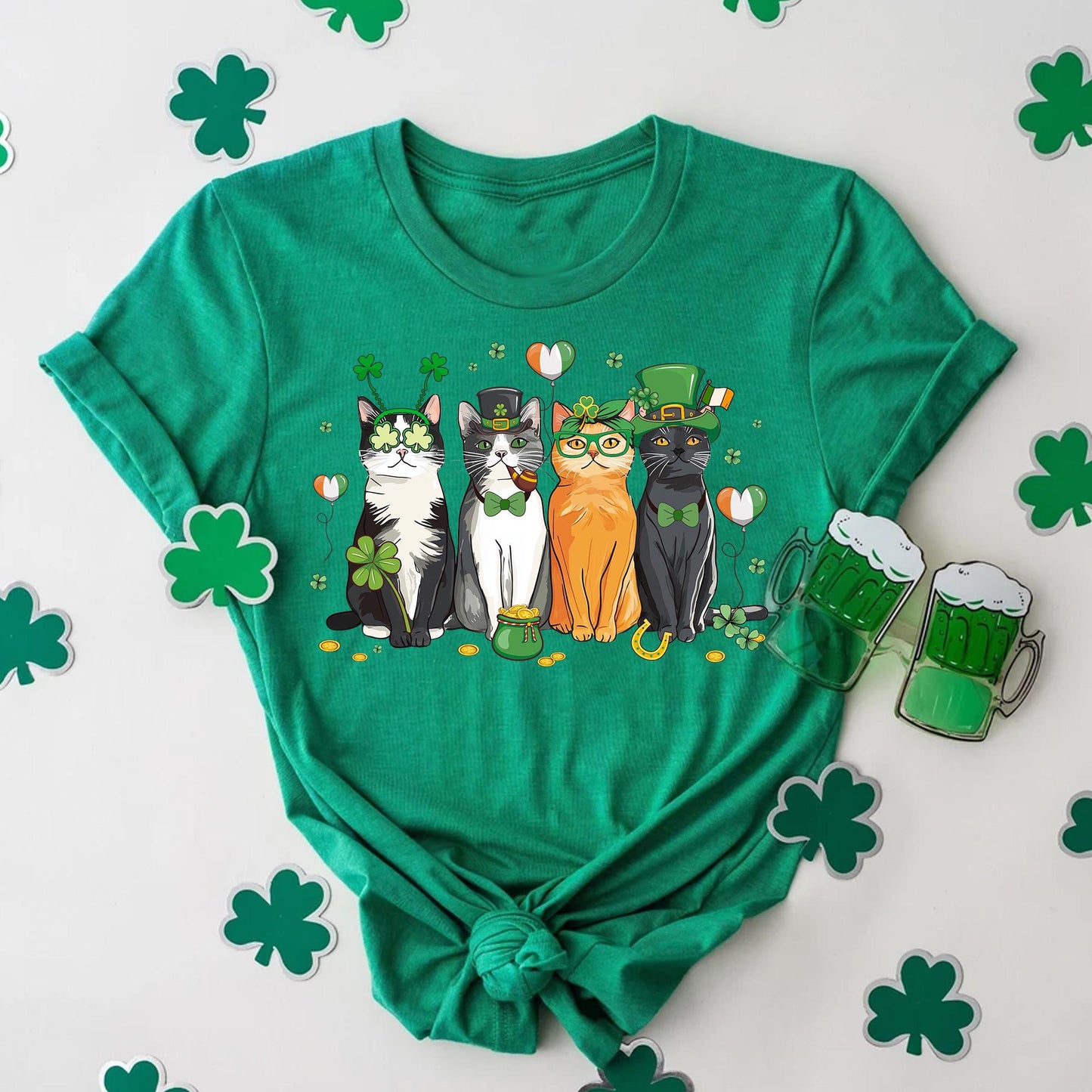 St Patrick's Day Cat Tee V2