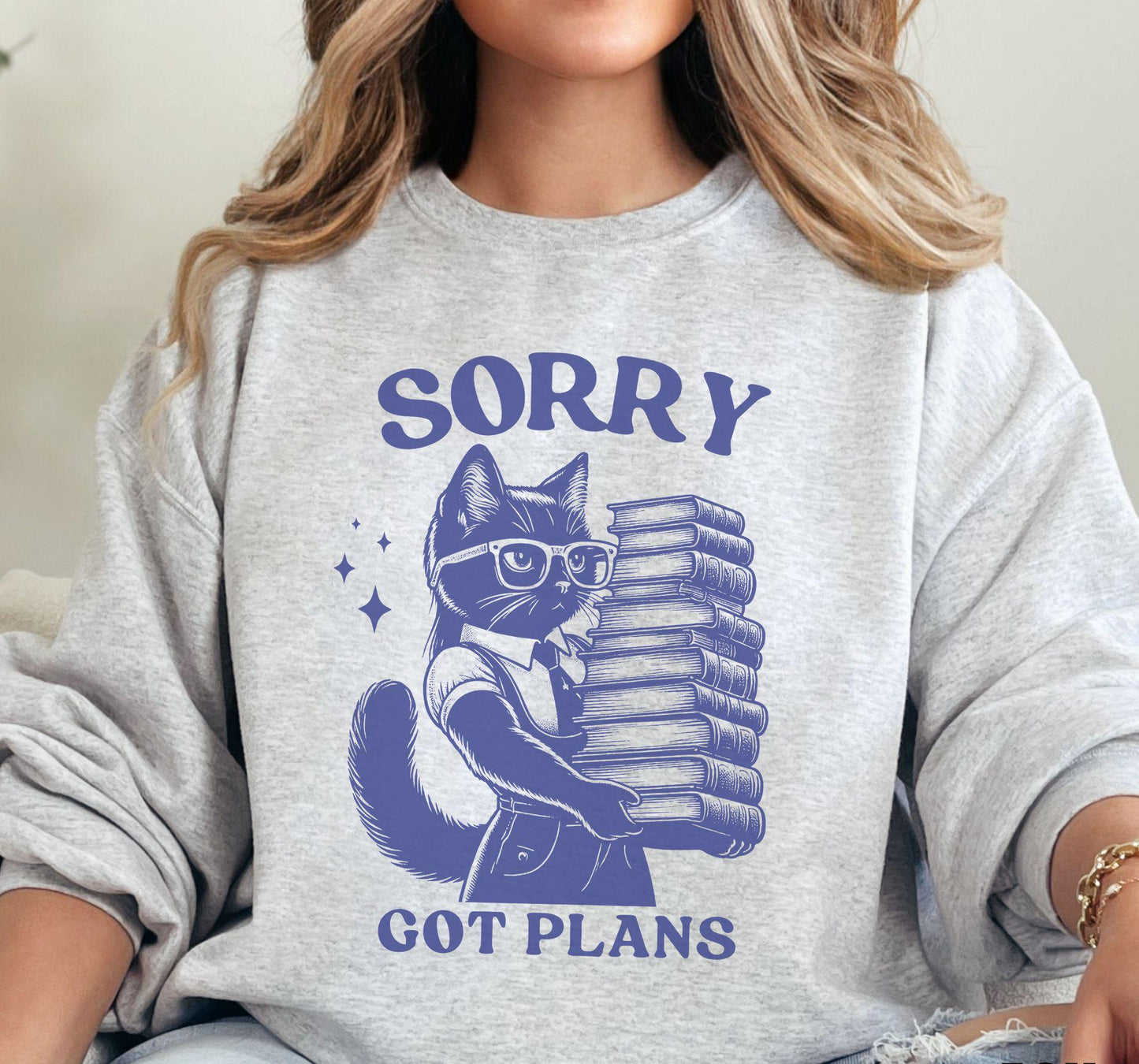 Sorry Got Plans Cat Sweater