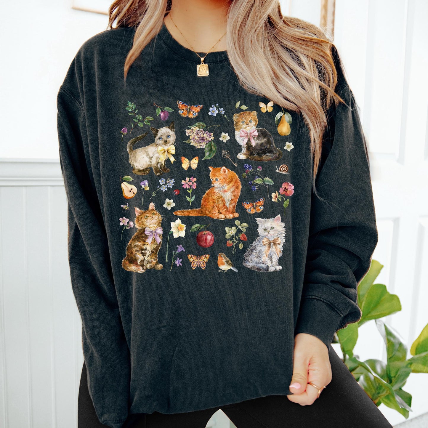 Floral Cat Sweater New