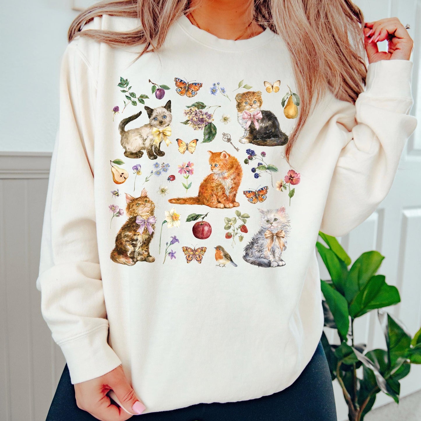 Floral Cat Sweater New