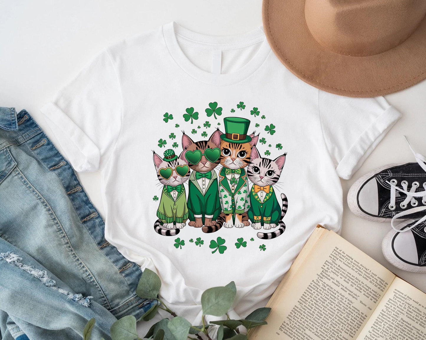 St Patrick's Day Cat Tee V3