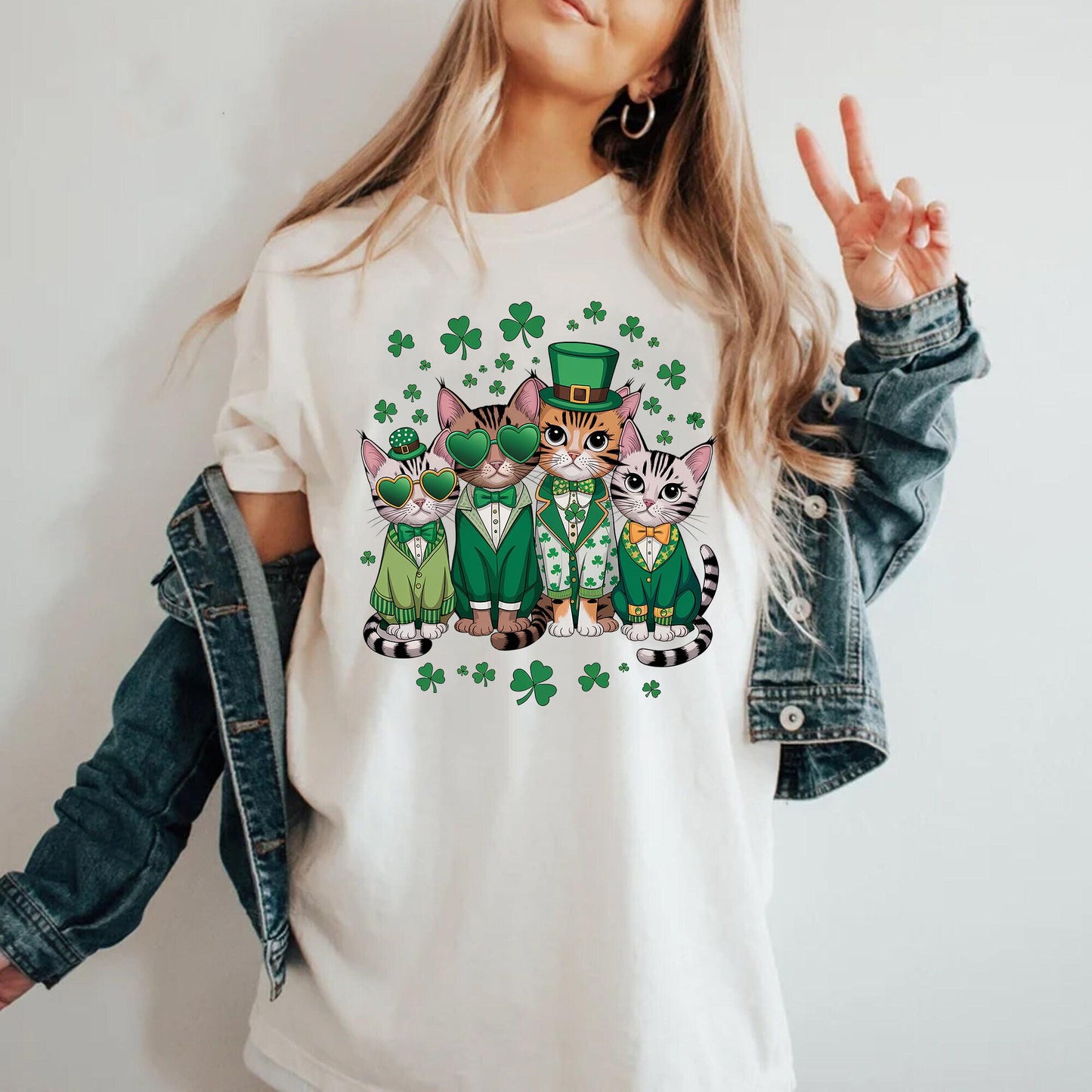 St Patrick's Day Cat Tee V3