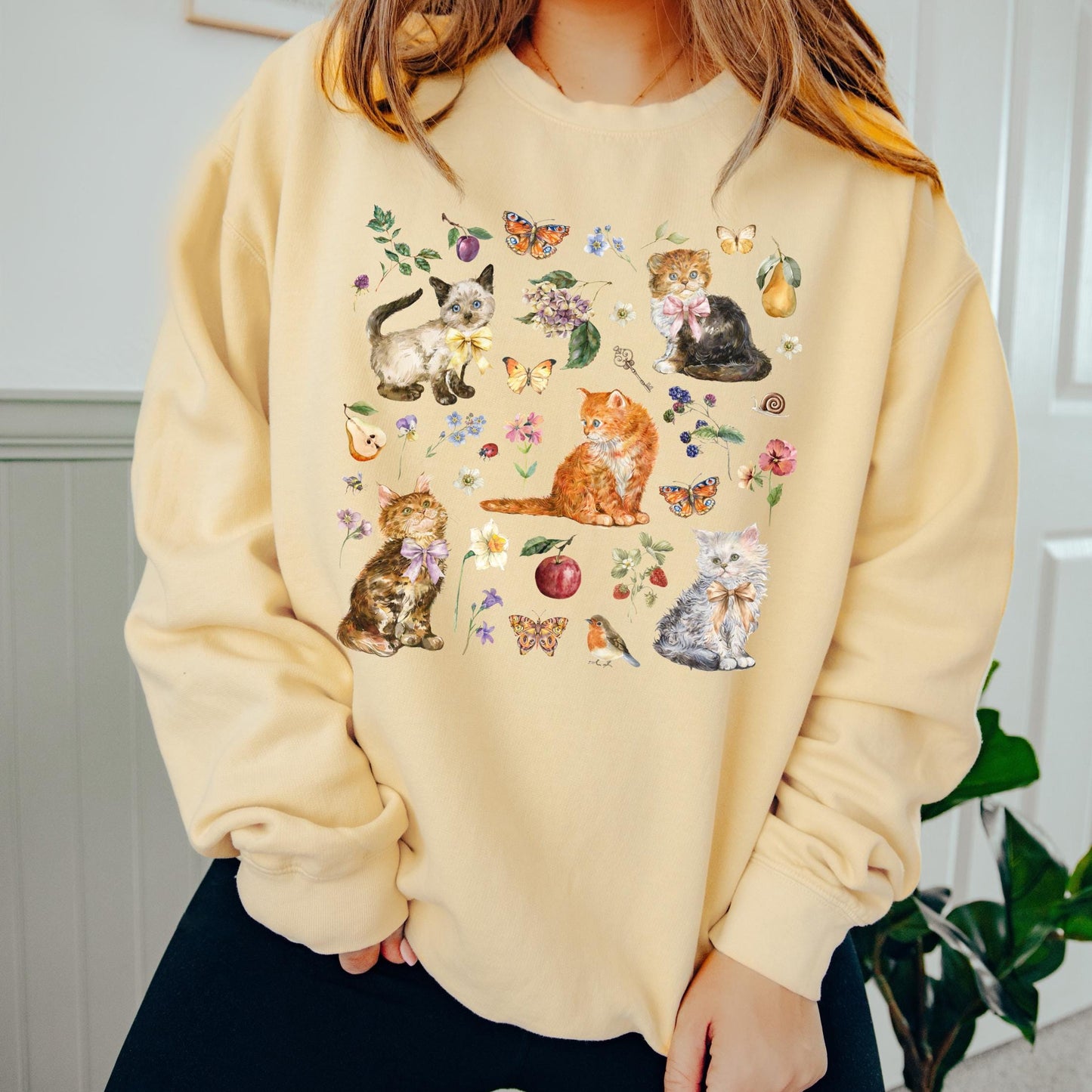 Floral Cat Sweater New