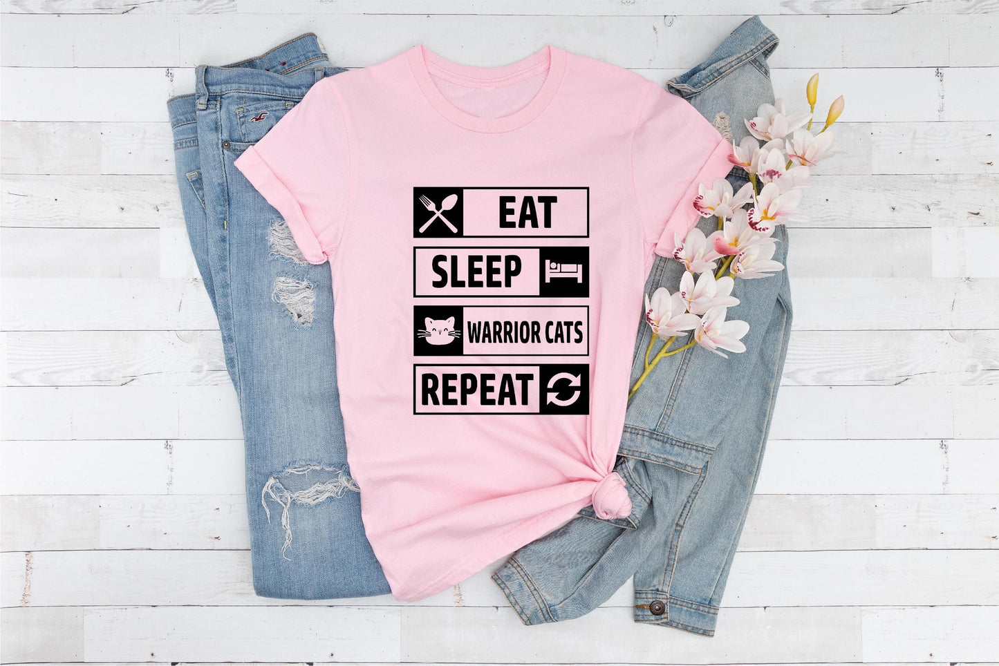 Eat Sleep Warrior Cats Repeat T-Shirt