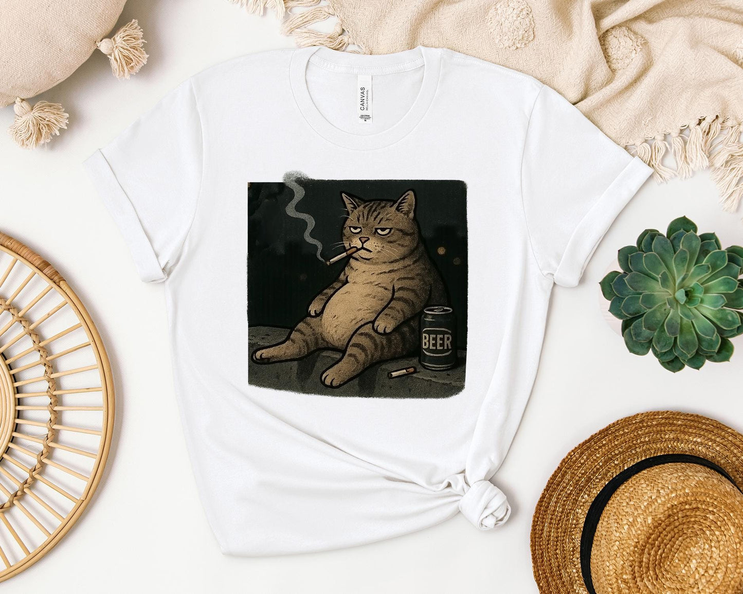 Funny Cat Smoke Tee