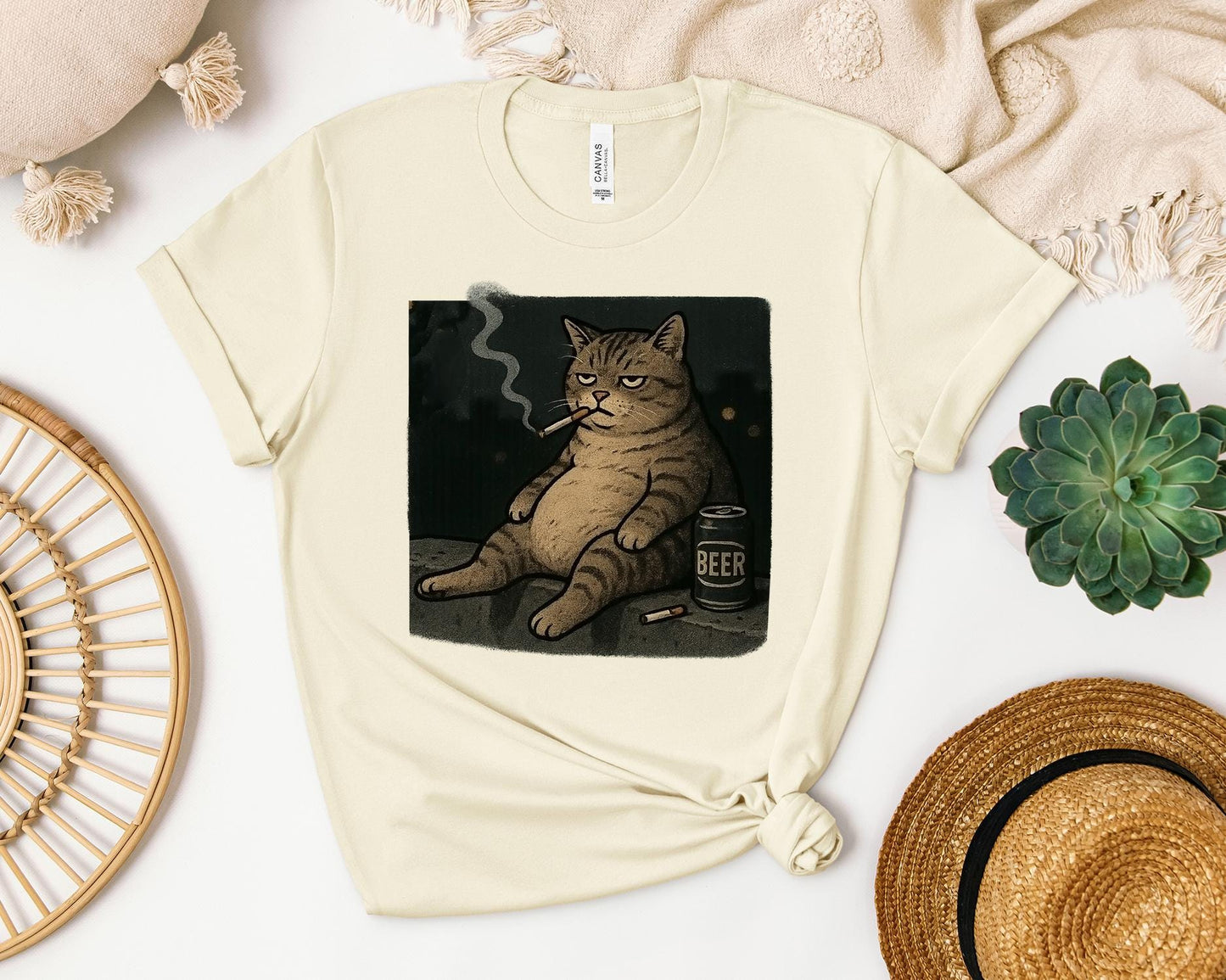 Funny Cat Smoke Tee