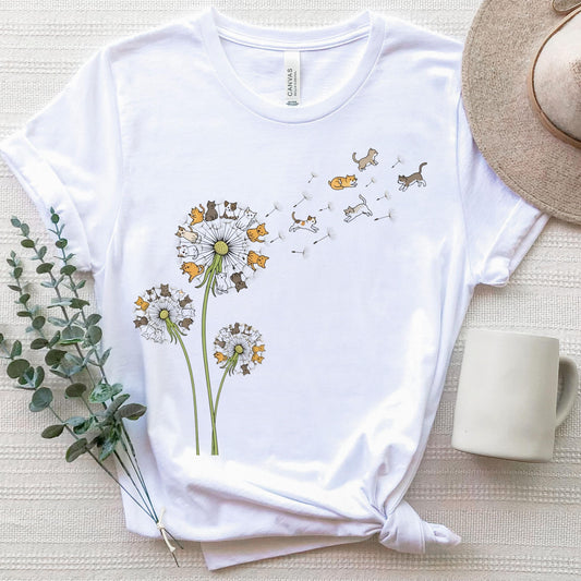 Fly Dandelion Cats T-Shirt