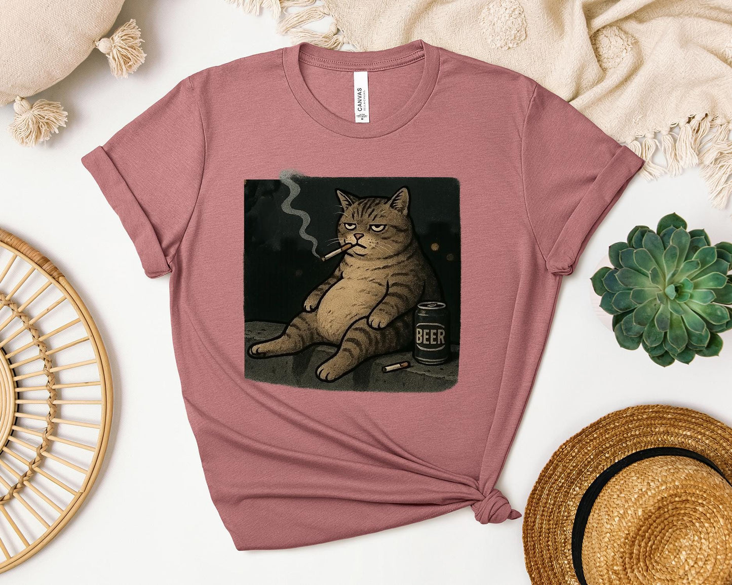 Funny Cat Smoke Tee