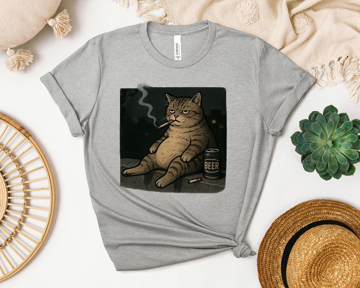 Funny Cat Smoke Tee