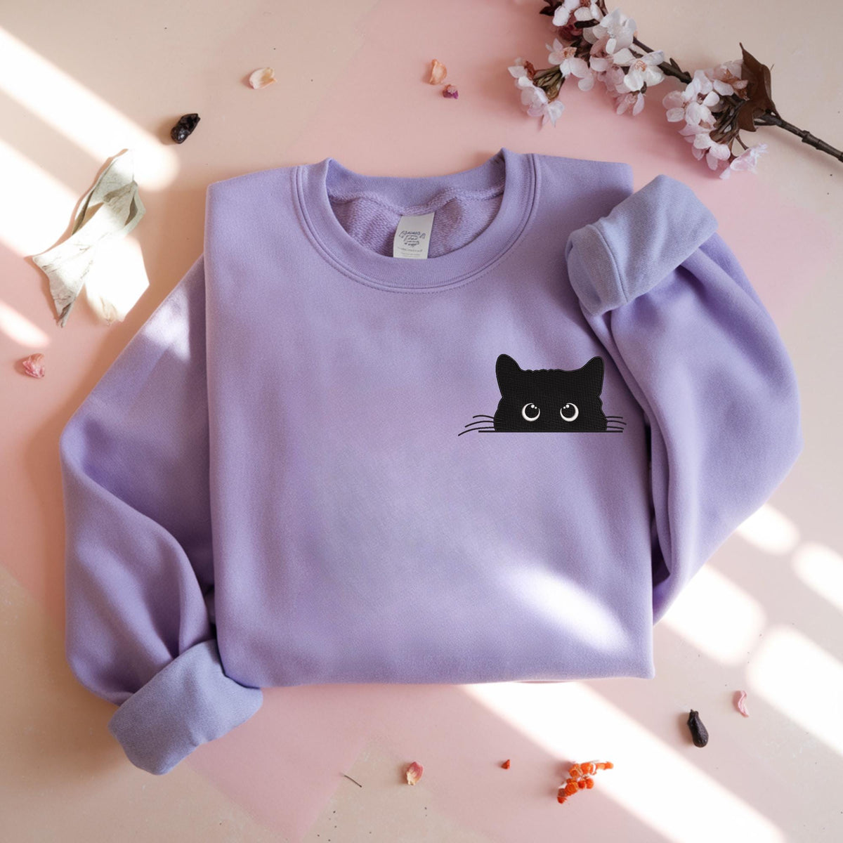 Black Cat Peeking Sweatshirt V4