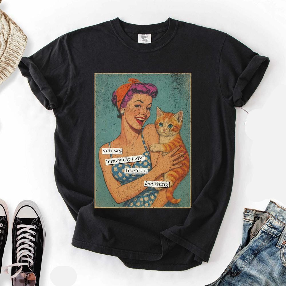 Funny Vintage Cat Tee