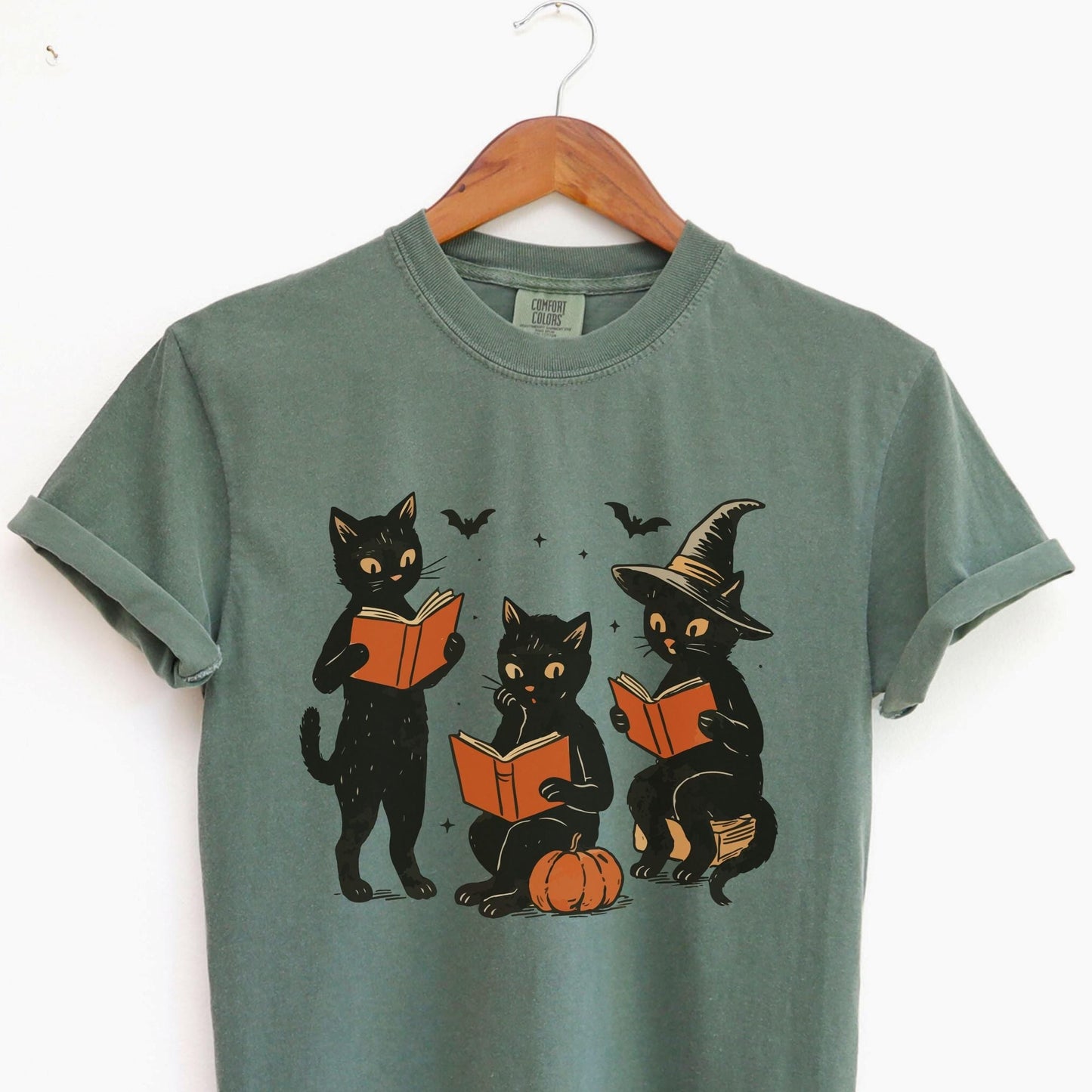 Spooky Cat Book Tee
