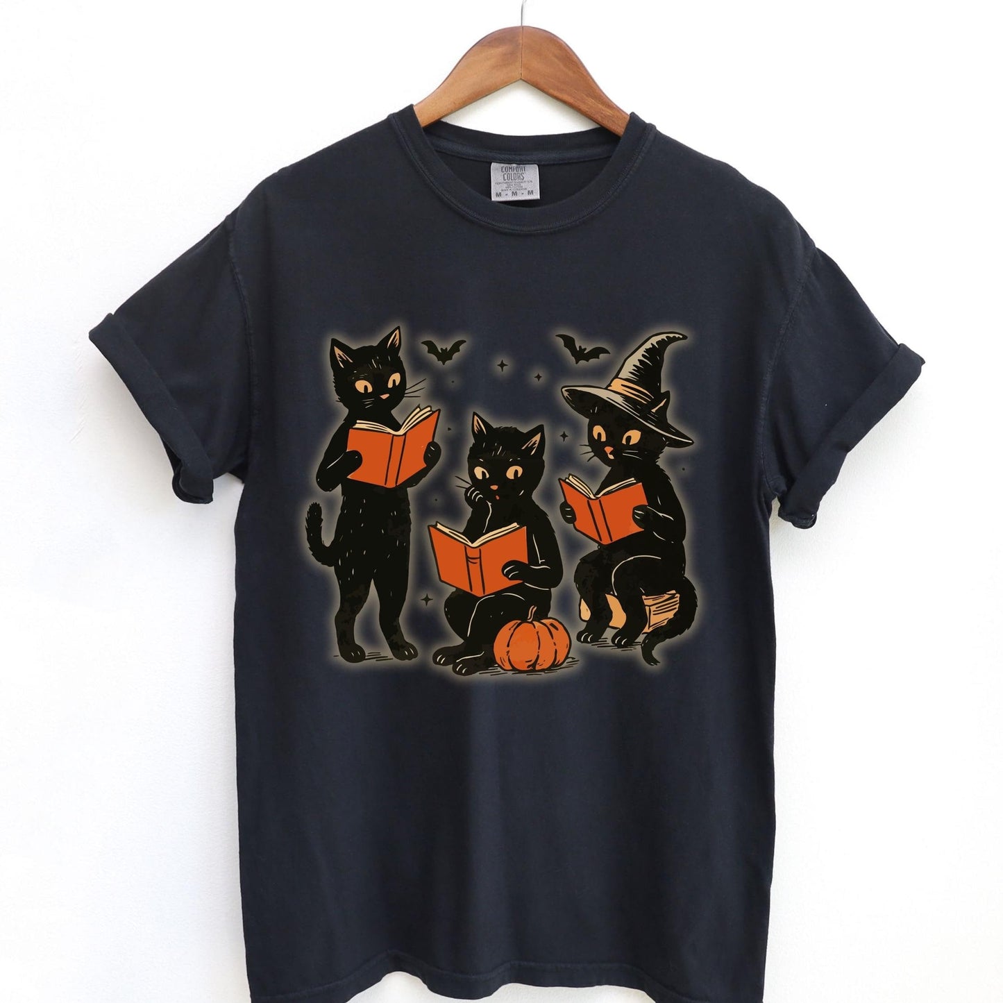 Spooky Cat Book Tee