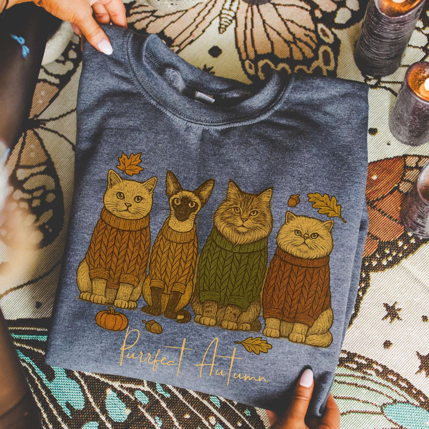 Cats Autumn Fall Sweatshirt V1