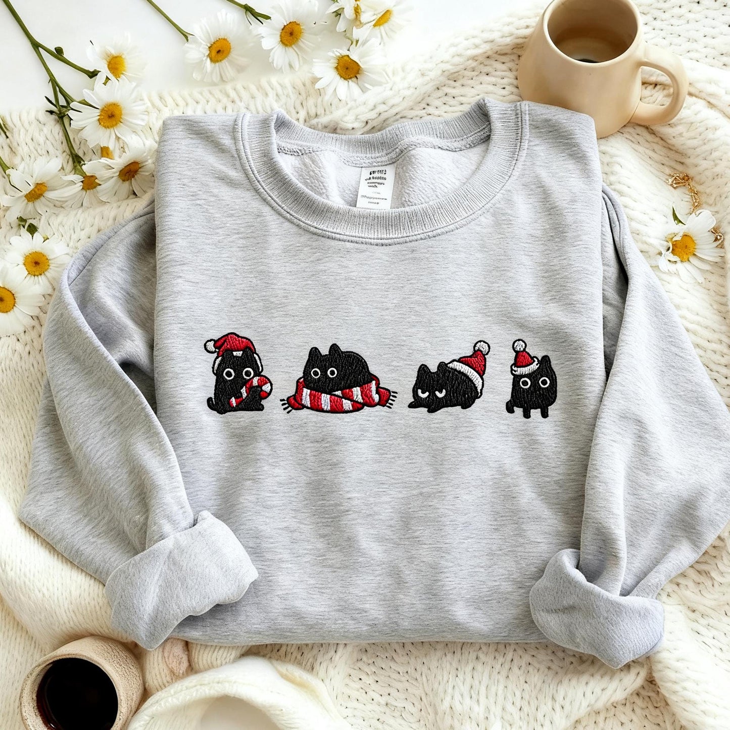Christmas Cute Black Cat Sweater