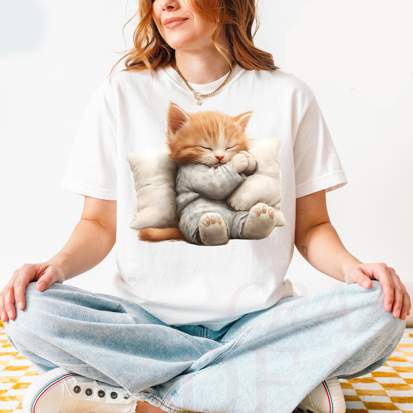 Sleeping Kitten Graphic T-Shirt