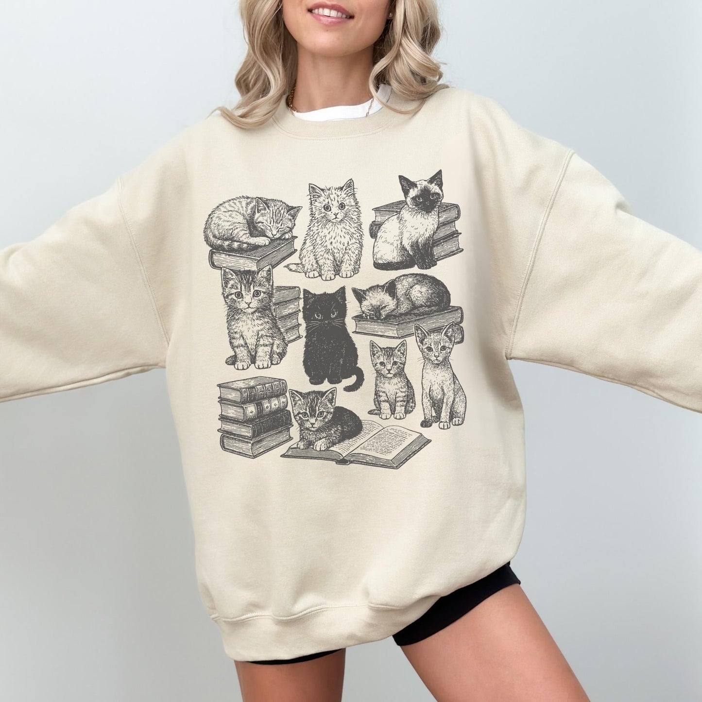 Cats & Books Club Sweater