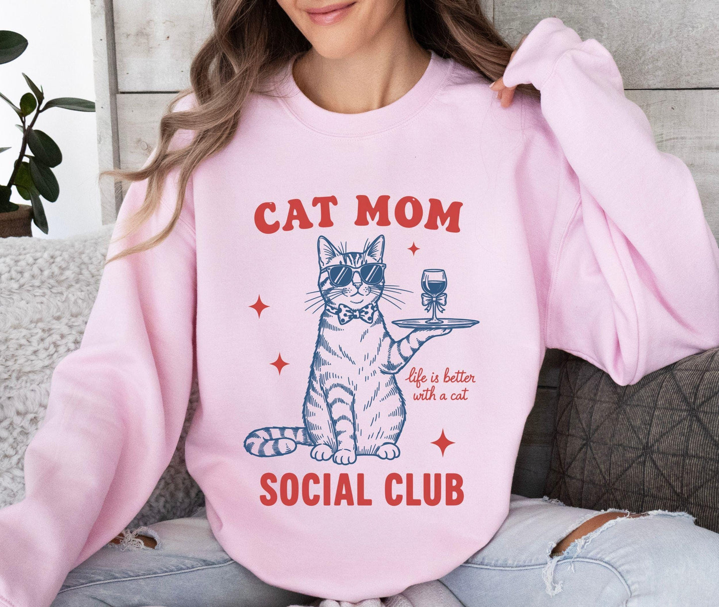 Retro Cat Mom Sweatshirt V3