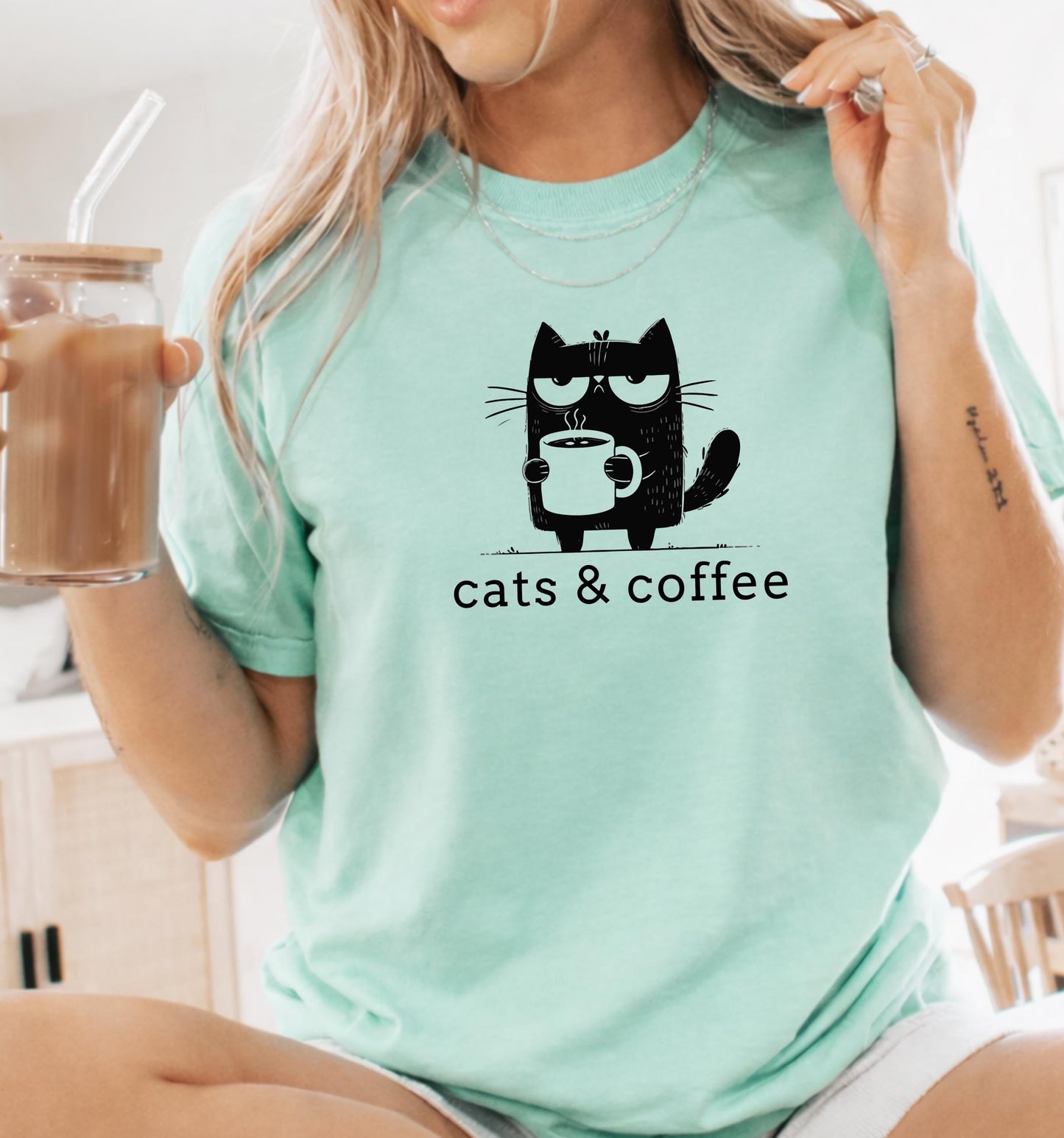 Cats and Coffee Tee