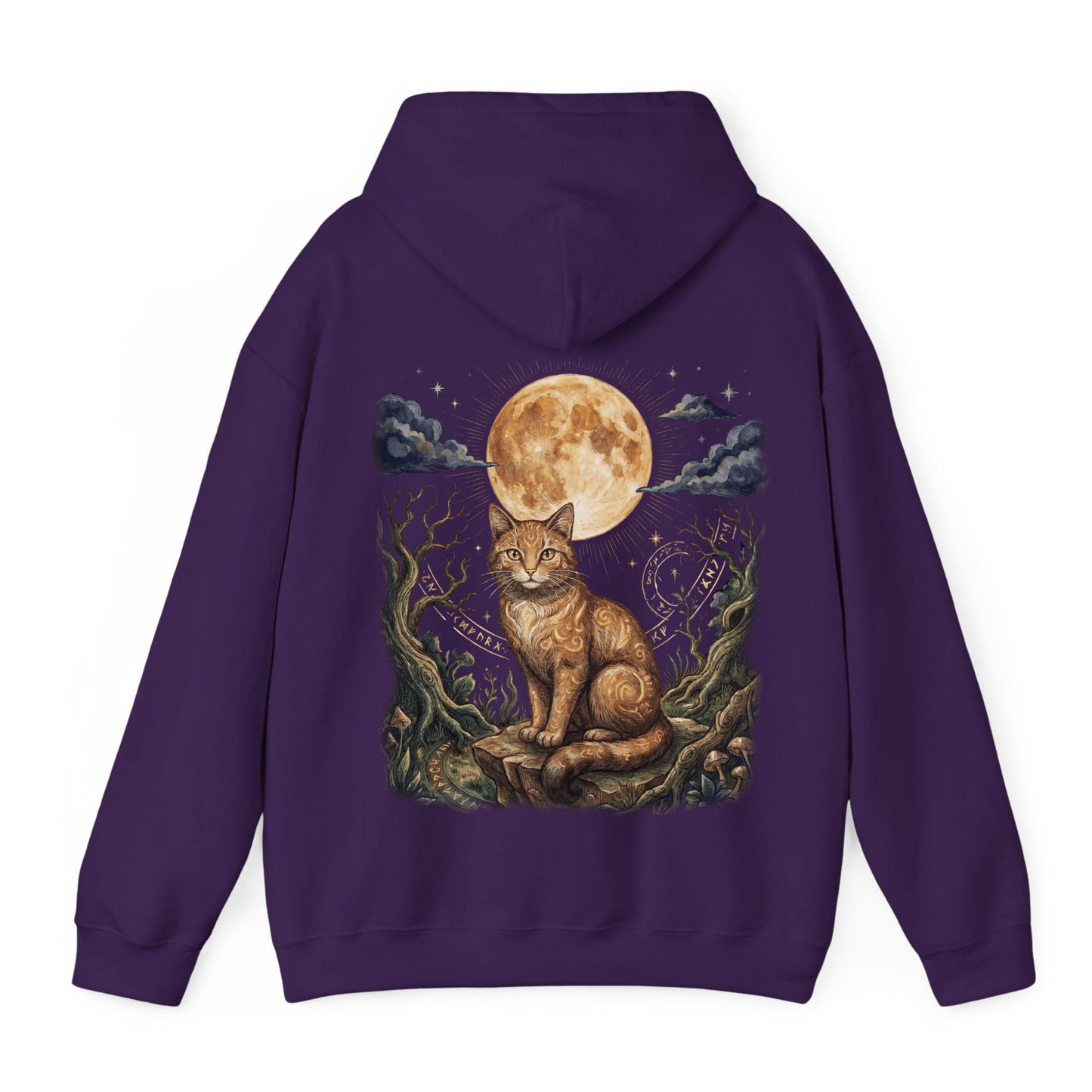 Full Moon Ginger Cat Hoodie