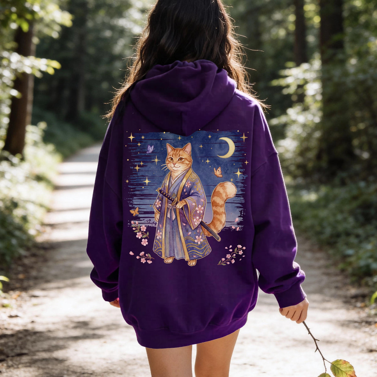 Samurai Ginger Cat Hoodie