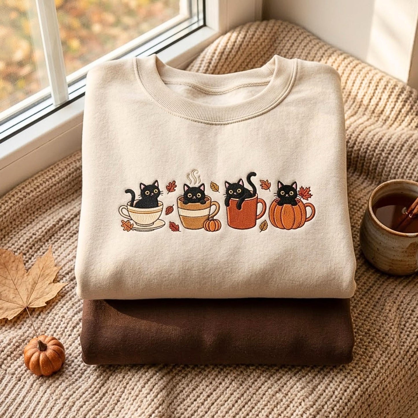 Black Cat Coffee Pumpkin Sweatshirt