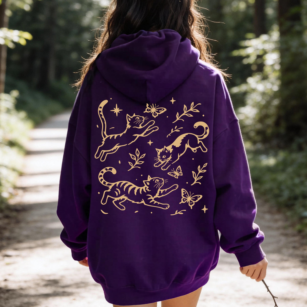 Frolicking Cats Garden Hoodie